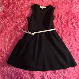 Girls black belted dress